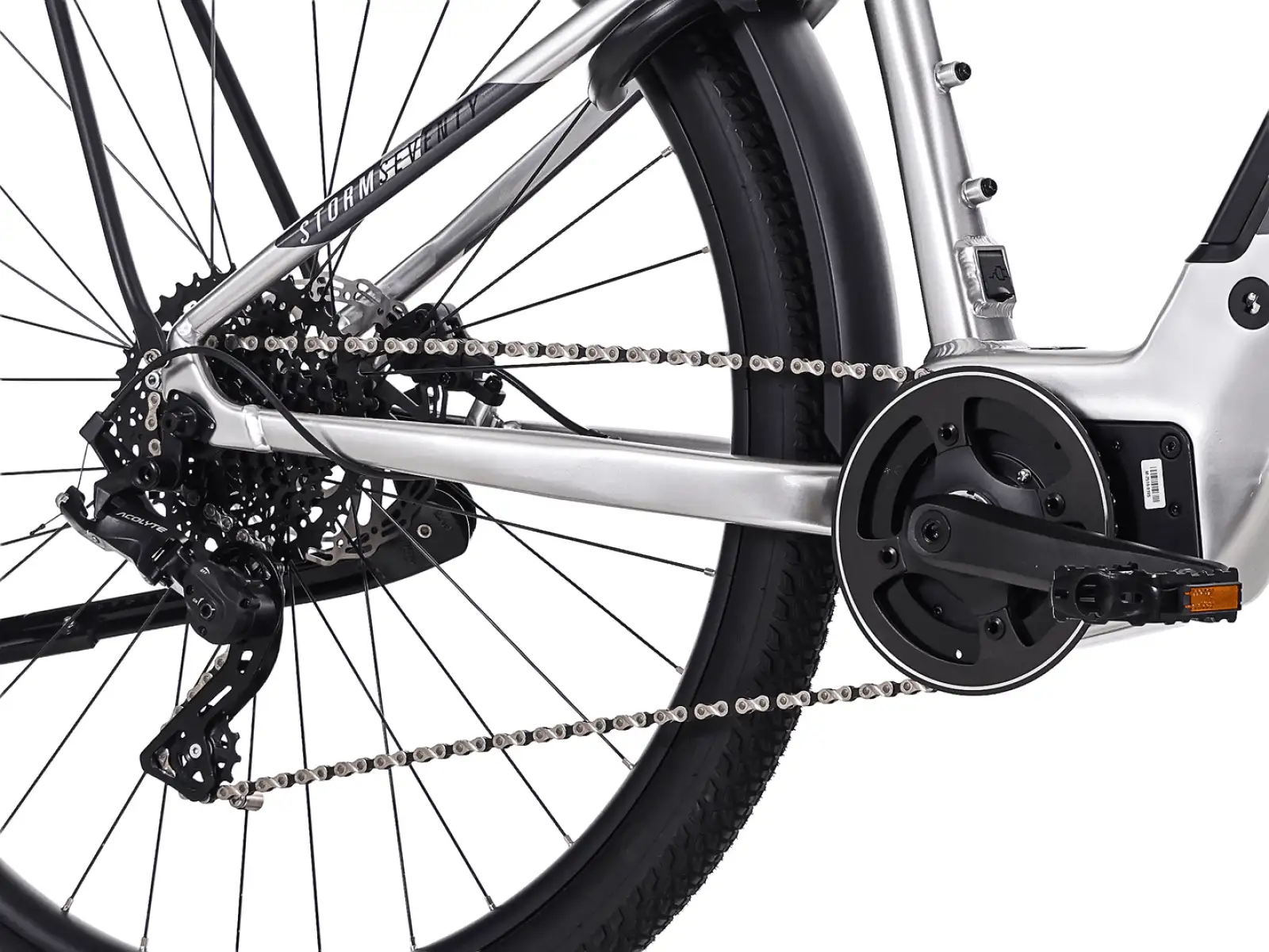 Rock Machine eSTORM 70 TOUR górski rower elektryczny Gloss Silver/Black/Grey