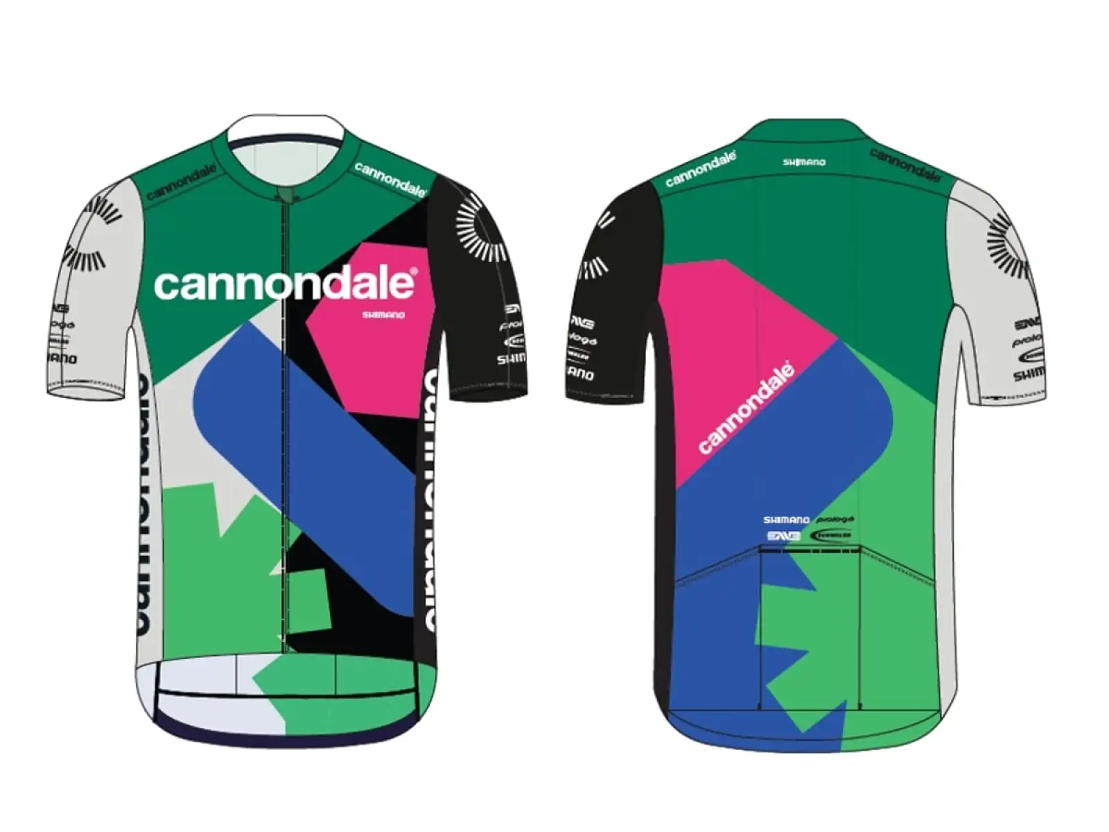 Cannondale CFR Replica męska koszulka z krótkim rękawem zielona/niebieska