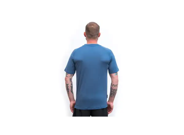 Sensor Merino Air Earth męska koszulka krótki rękaw Riviera Blue