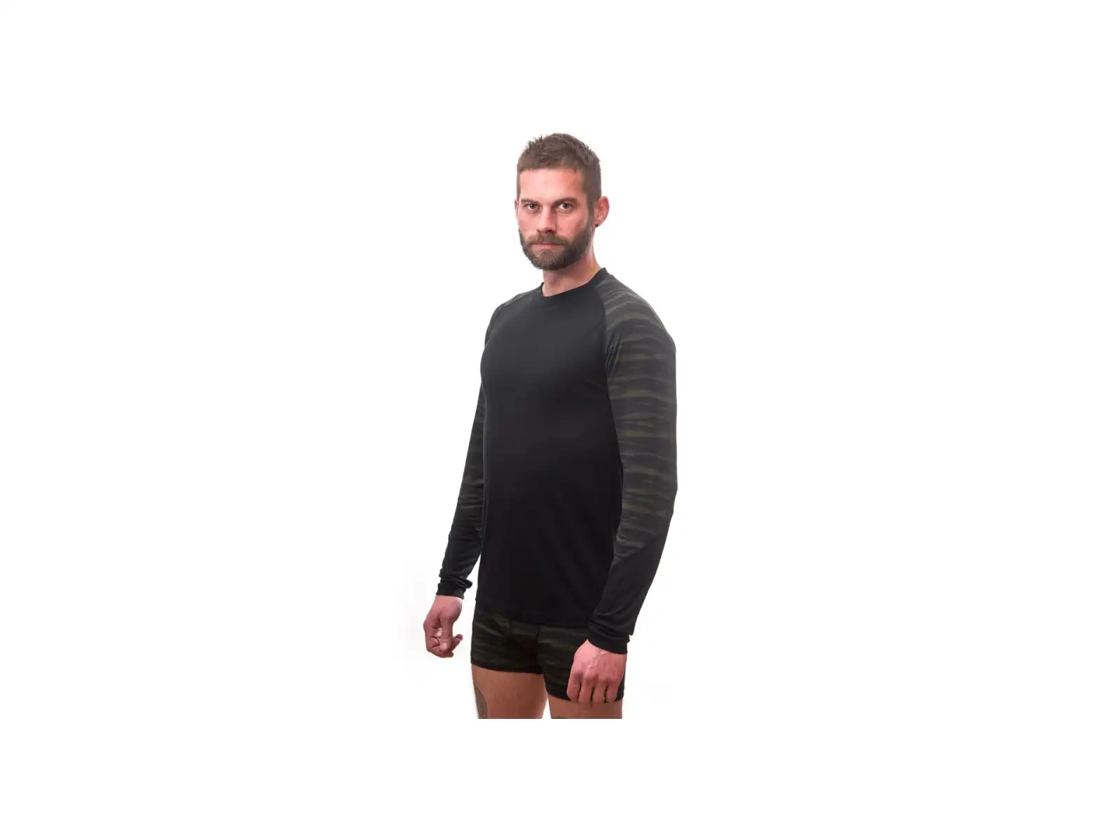 Sensor Merino Impress męska koszulka długi rękaw czarna/Batik