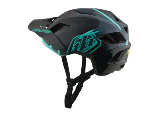 Troy Lee Designs Flowline SE MIPS kask Badge Carbon/Real Teal
