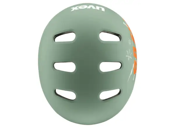 Uvex Kid 4 Style kask dziecięcy Bam Moss Green/Papaya Matt