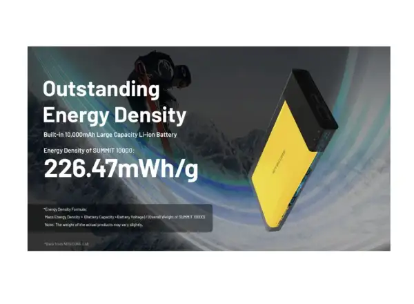 Nitecore mocny Powerbanka do mrozu SUMMIT 10000, USB-C, aż 3A wyjście, 10000 mAh