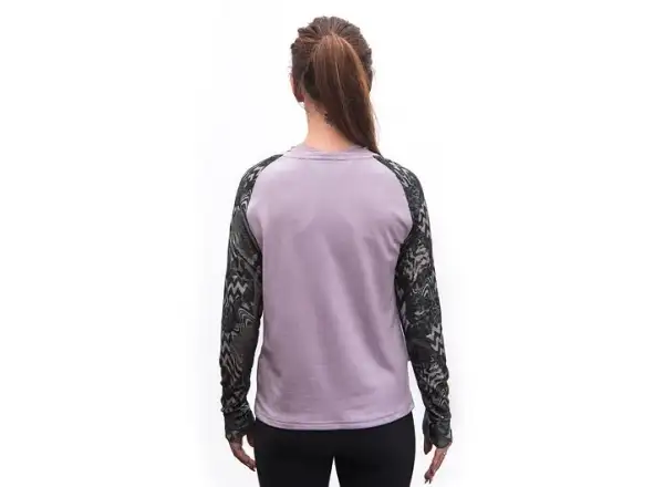 Sensor Merino Blend Impress damska koszulka dlugi rekaw Mystic Violet/Zebra