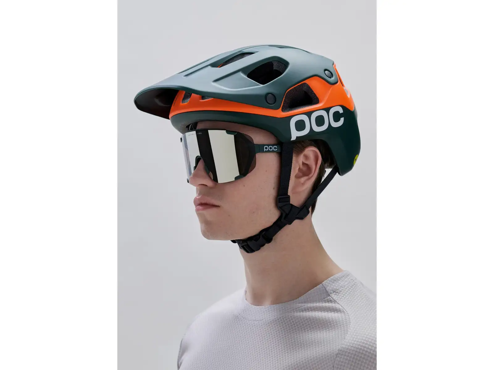 POC Cularis Pure kask MTB Pargasite Green Matt/Fluorescent Orange Matt