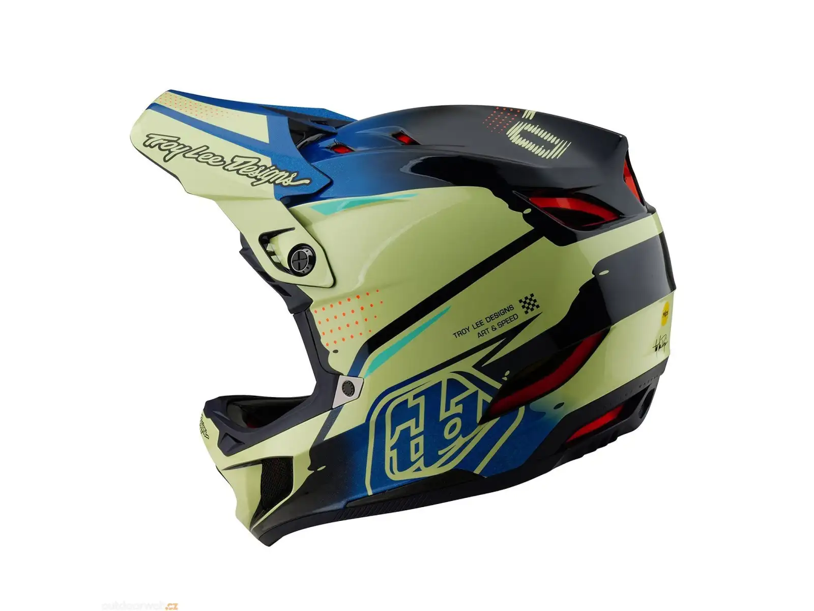 Troy Lee Designs D4 Composite Drip kask integralny Glo Yellow