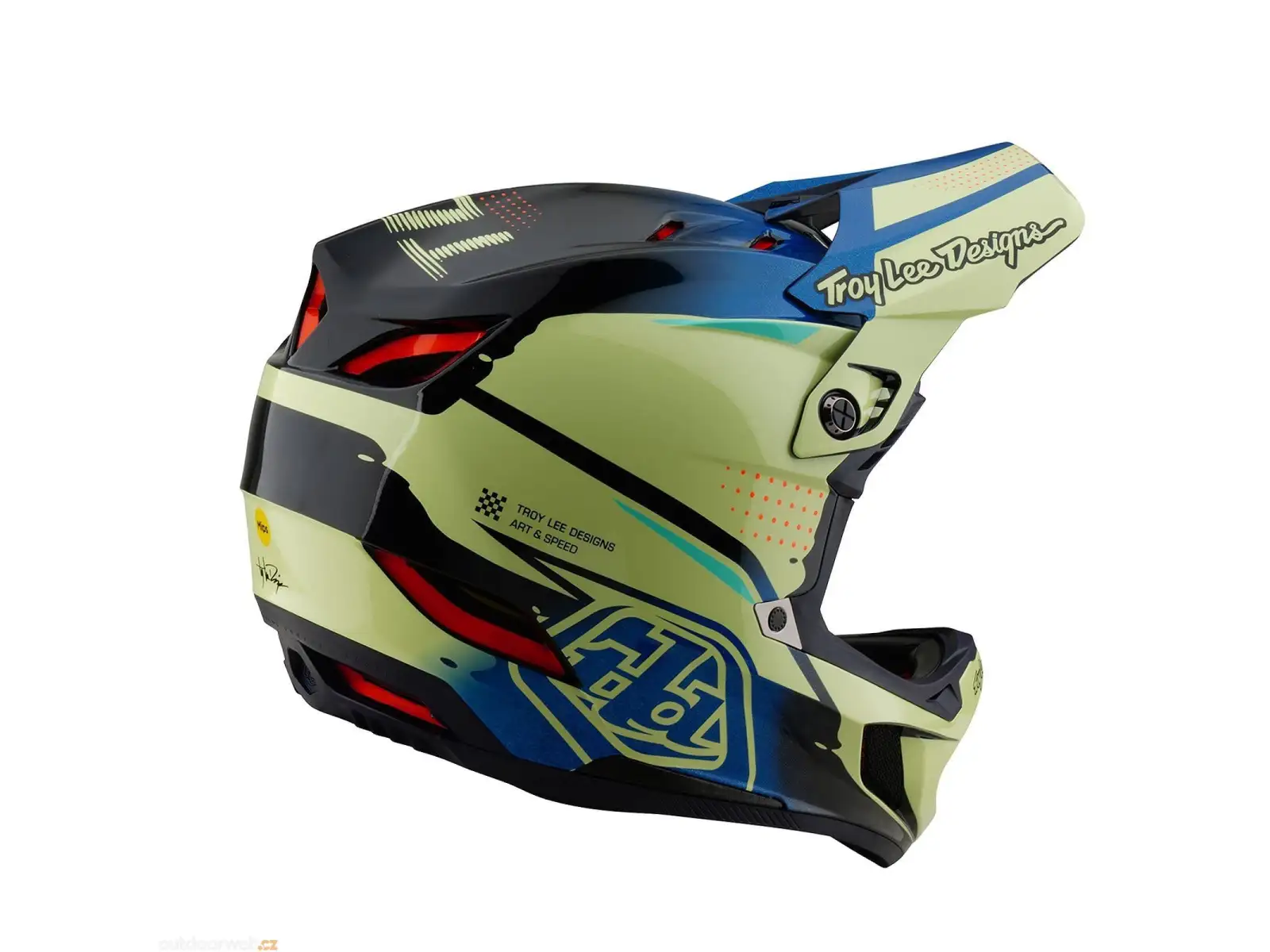 Troy Lee Designs D4 Composite Drip kask integralny Glo Yellow