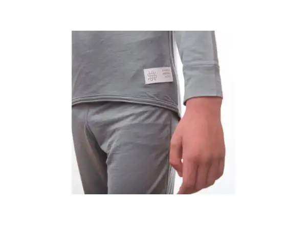 Sensor Merino Active zestaw juniorska koszulka długi rękaw + spodnie szary