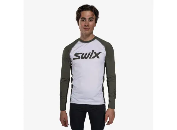 Swix RaceX Dry męska koszulka długi rękaw Bright White/Olive