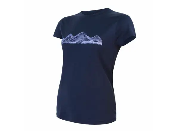 Sensor Merino Active PT Mountains damska koszulka krótki rękaw Deep Blue
