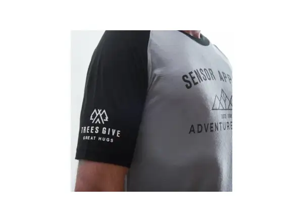 Sensor Merino Active Pt Adventure męska koszulka krótki rękaw szary/czarny
