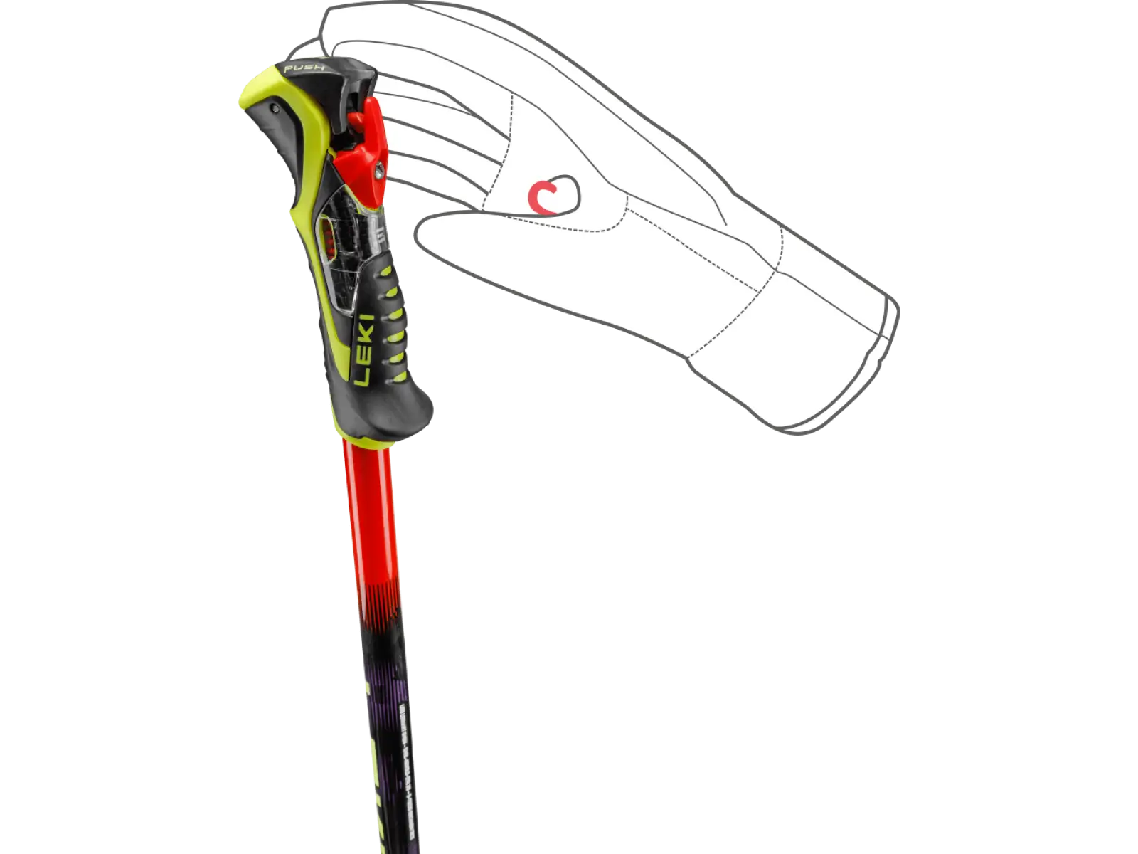 Leki WCR Pro SL TR kije zjazdowe Bright red-violet-neonyellow