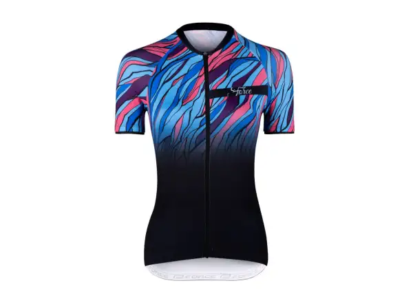 Force Life Lady damski dres krótki rękaw czarna/niebieska/różowa