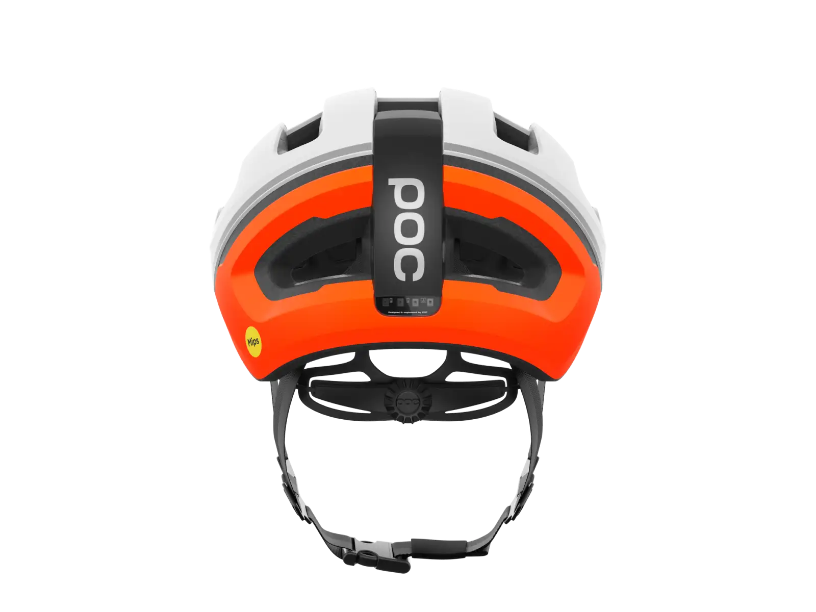 POC Omne Beacon MIPS szosowy kask Hydrogen White/Fluorescent Orange Matt