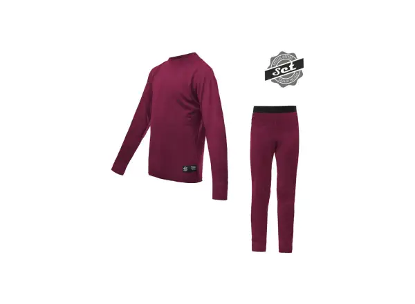 Sensor Merino Active set juniorska koszulka długi rękaw + spodnie Lilla