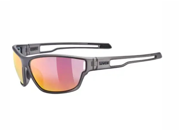 Uvex Sportstyle 806 okulary Smoke Matt/Mirror Red