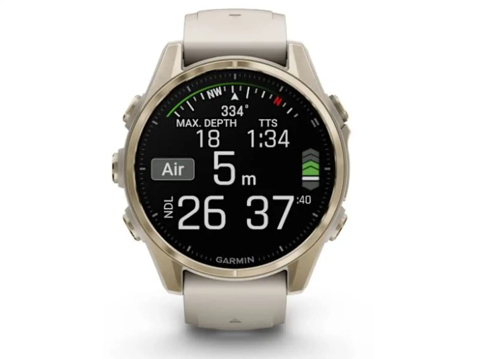 Garmin fenix 8 - 43 mm AMOLED Sapphire smartwatch Soft Gold Fog grey