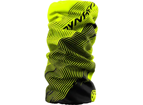 Dynafit Logo Neck Gaiter komin neon yellow striped
