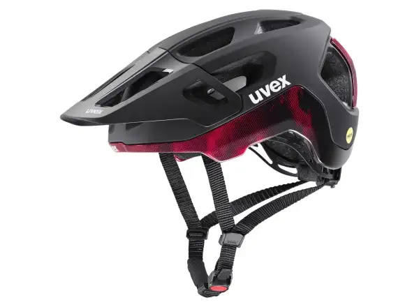 Uvex React Mips kask Black/Ruby Red Matt