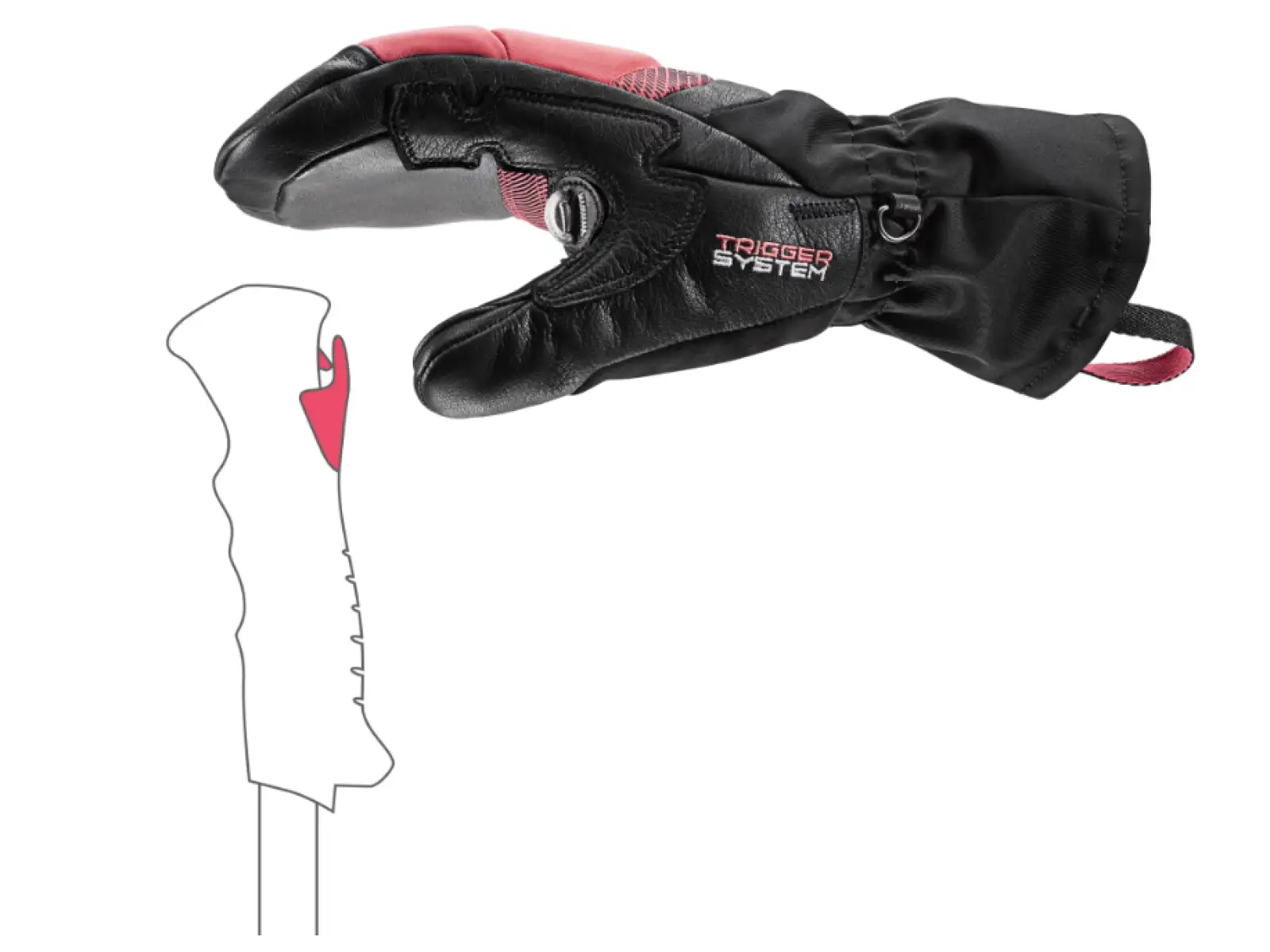 Leki Griffin Base 3D Women Mitt damskie rękawice Black-Rose