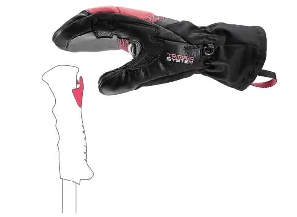 Leki Griffin Base 3D Women Mitt damskie rękawice Black-Rose