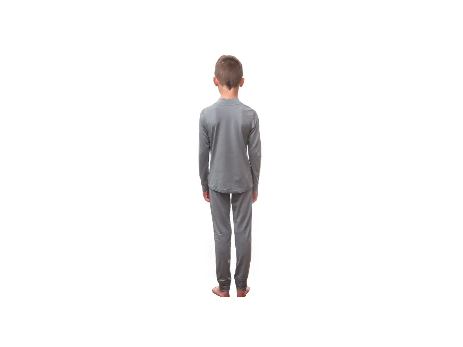 Sensor Merino Active zestaw juniorska koszulka długi rękaw + spodnie szary