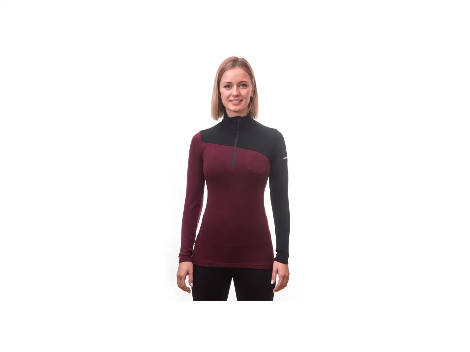 Sensor Merino Extreme damska koszulka dlugi rekaw czarna/Port Red