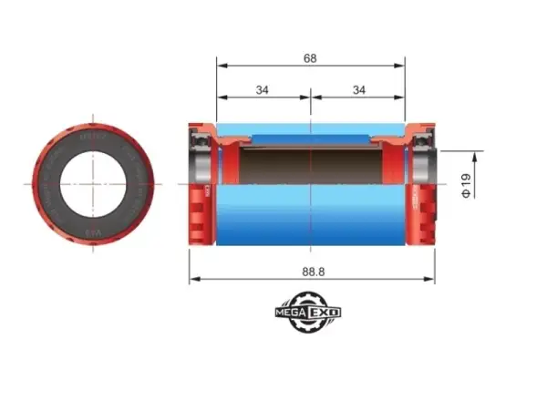 FSA MegaExo BB-4000 miski suportu szosowego Road 19 mm