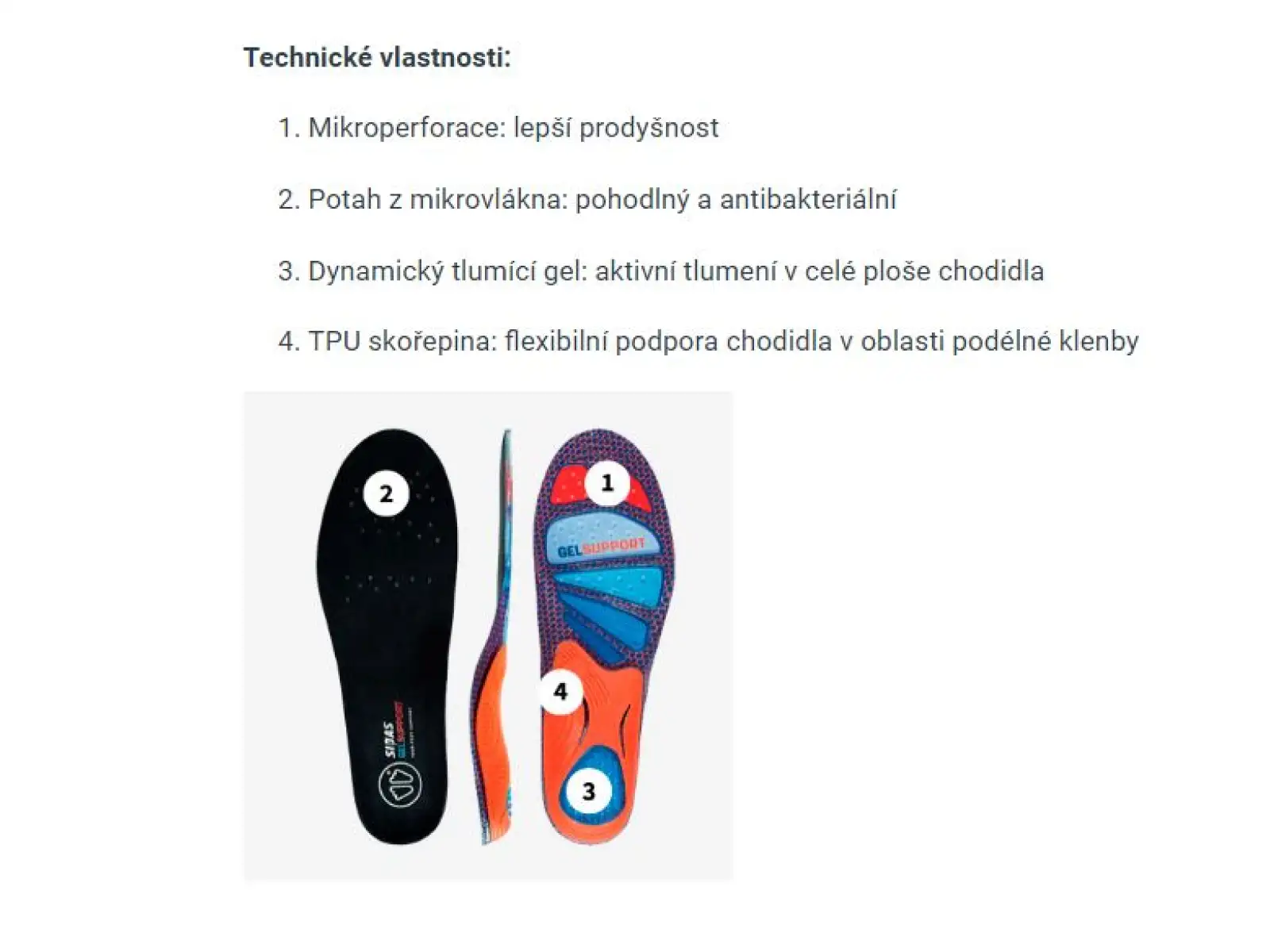 Sidas Cushioning Gel Support V2 wkładki do butów 1 para