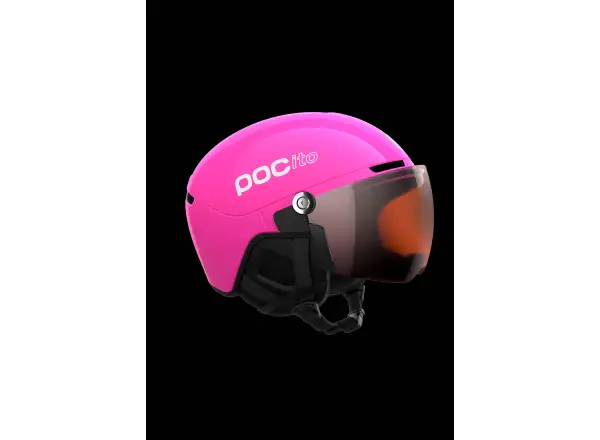 POC POCito Obex Visor dziecięcy kask narciarski Fluorescent Pink