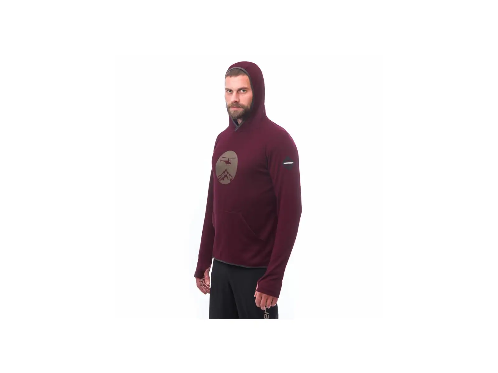 Sensor Merino Upper Heli męska bluza Port Red