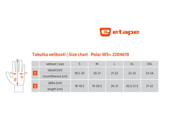 Etape Polar WS+ męskie zimowe rękawice czarna