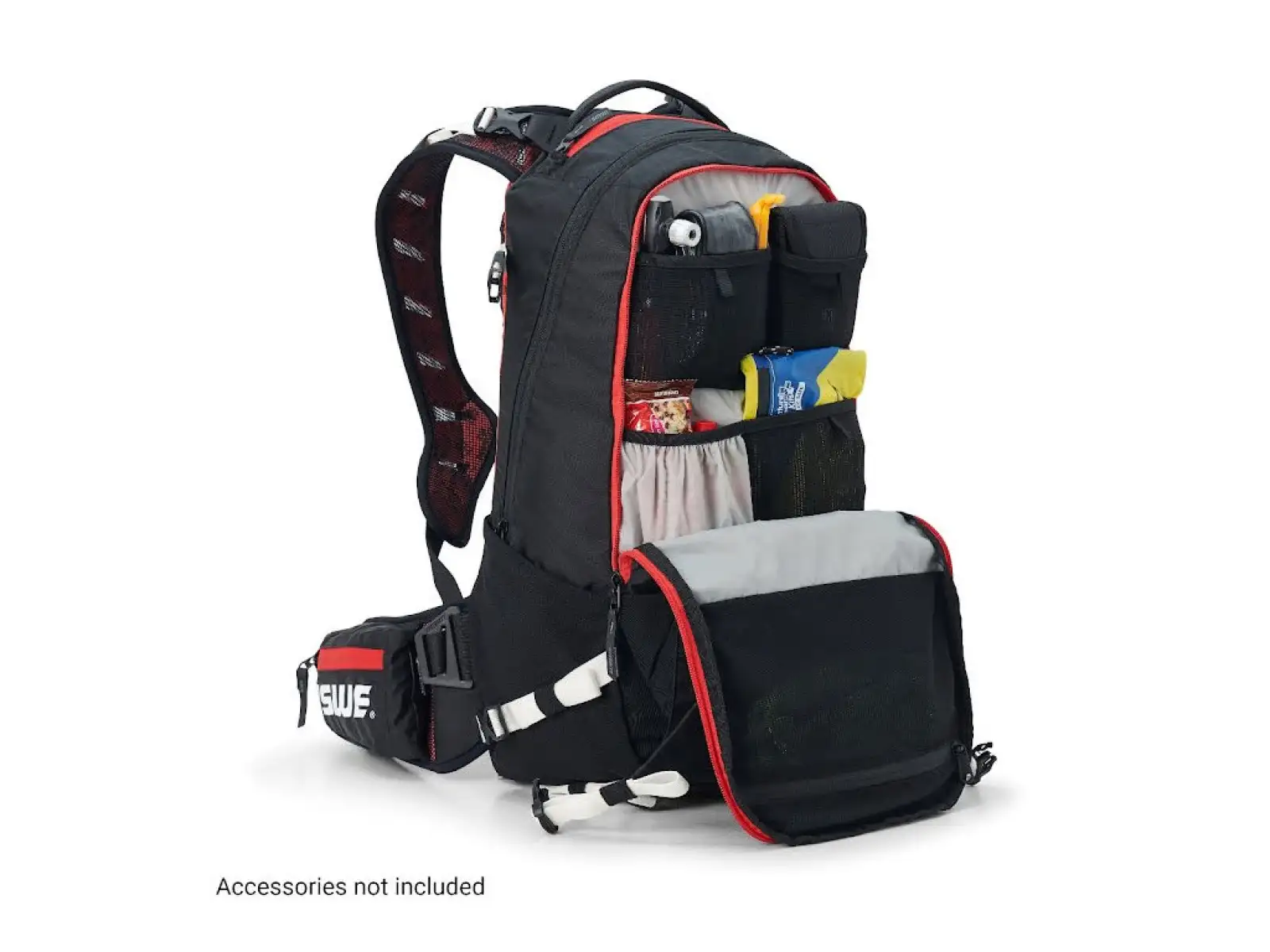 USWE Flow 16 plecak z ochraniaczem kręgosłupa Black/Red 16 l