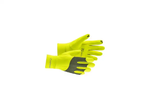Craft ADV Lumen Fleece rękawice biegowe żółta