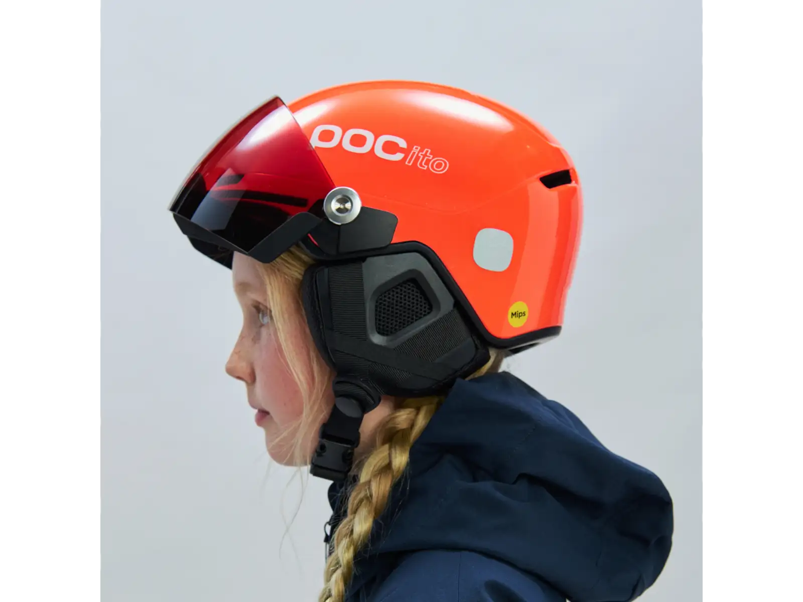 POC POCito Obex Visor dziecięcy kask narciarski Fluorescent Orange