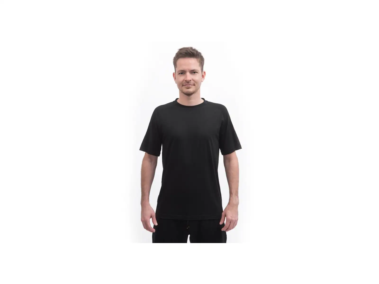 Sensor Merino Active No Logo męska koszulka krótki rękaw czarna