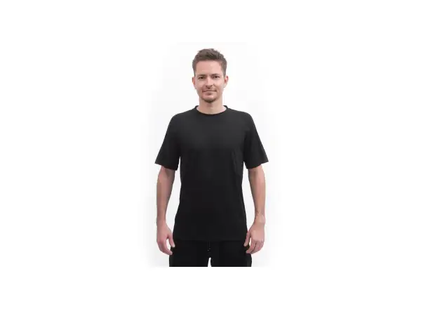 Sensor Merino Active No Logo męska koszulka krótki rękaw czarna