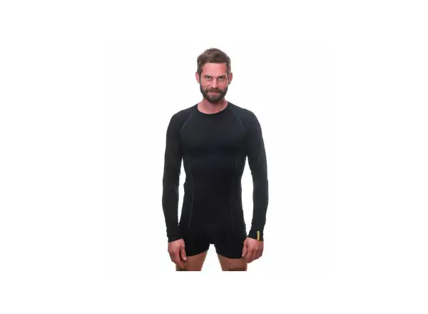Sensor Merino Active męska koszulka z długim rękawem czarna