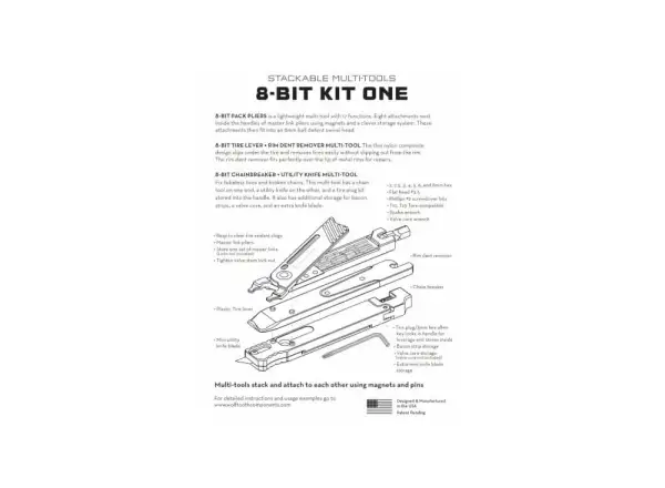 Wolf Tooth 8-BIT Kit One trzyczęściowe narzędzie