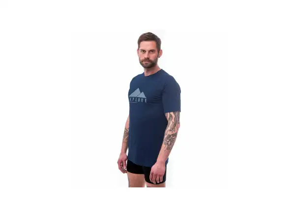 Sensor Merino Air PT Explore męska koszulka krótki rękaw tmavě modrá