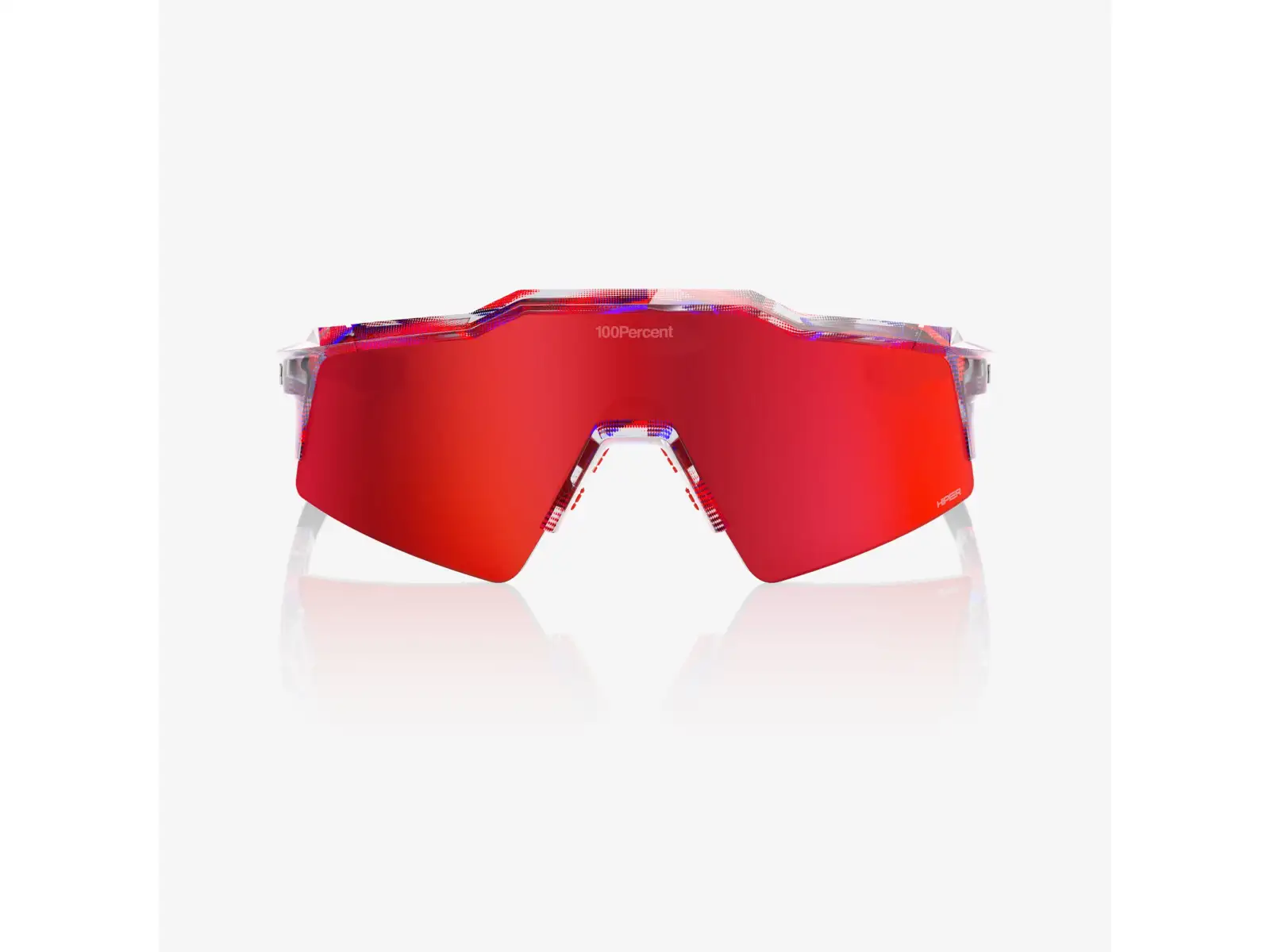 100% Speedcraft SL okulary FDJ Gloss Translucent Red/Blue/HiPER Fire Red Mirror Lens
