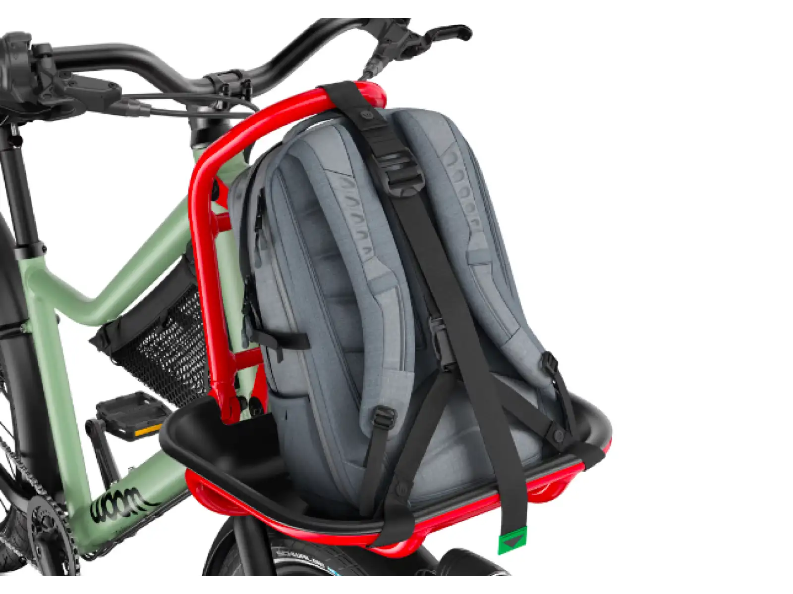 Woom 4 Now rower dziecięcy 16" Moss Green/Formular Red