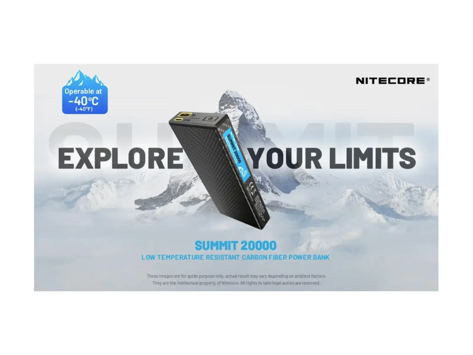 Nitecore wydajny powerbank odporny na mróz SUMMIT 20000, USB-C, do 3A wyjście, 20000 mAh