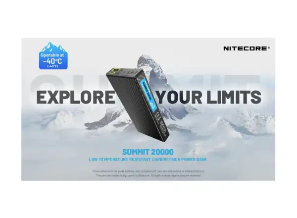 Nitecore wydajny powerbank odporny na mróz SUMMIT 20000, USB-C, do 3A wyjście, 20000 mAh