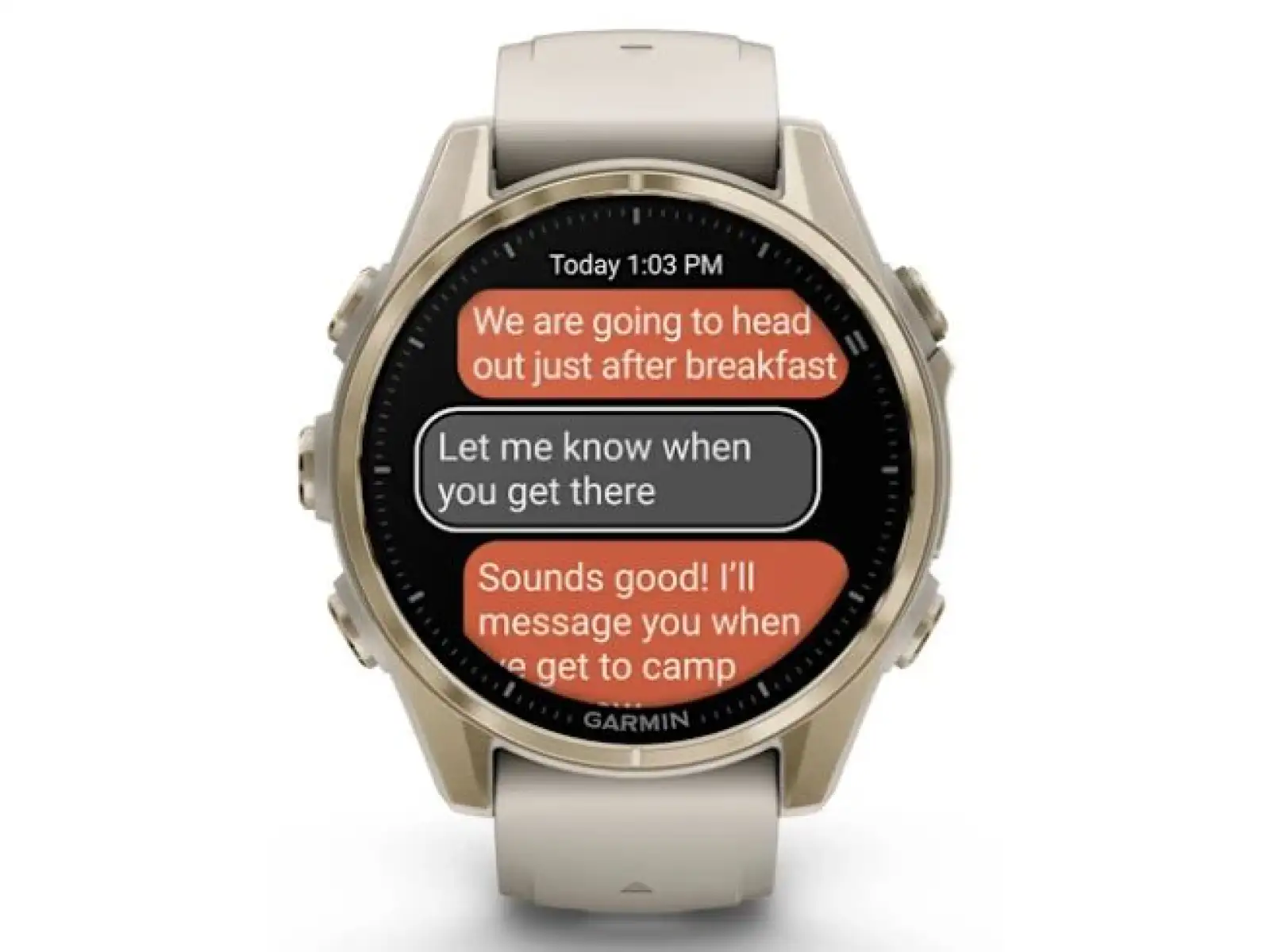 Garmin fenix 8 - 43 mm AMOLED Sapphire smartwatch Soft Gold Fog grey