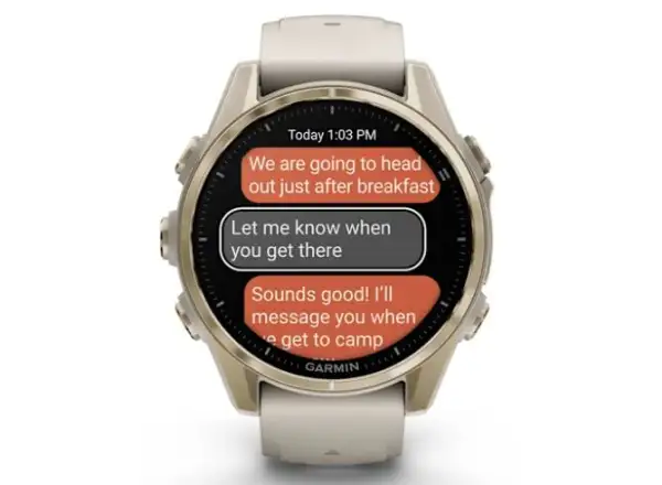 Garmin fenix 8 - 43 mm AMOLED Sapphire smartwatch Soft Gold Fog grey