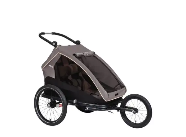 XLC DUOs BS-C10 dziecięca dwuosobowa przyczepka 20" szary/beżowy/antracyt