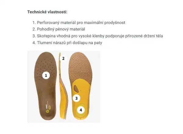 Sidas 3Feet Outdoor High wkładki do butów wysoki łuk 1 para