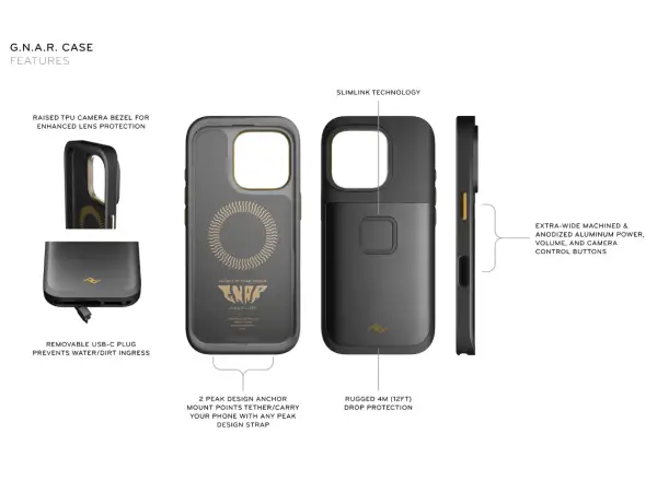 Peak Design G.N.A.R. Case do iPhone 16 Pro Max Black