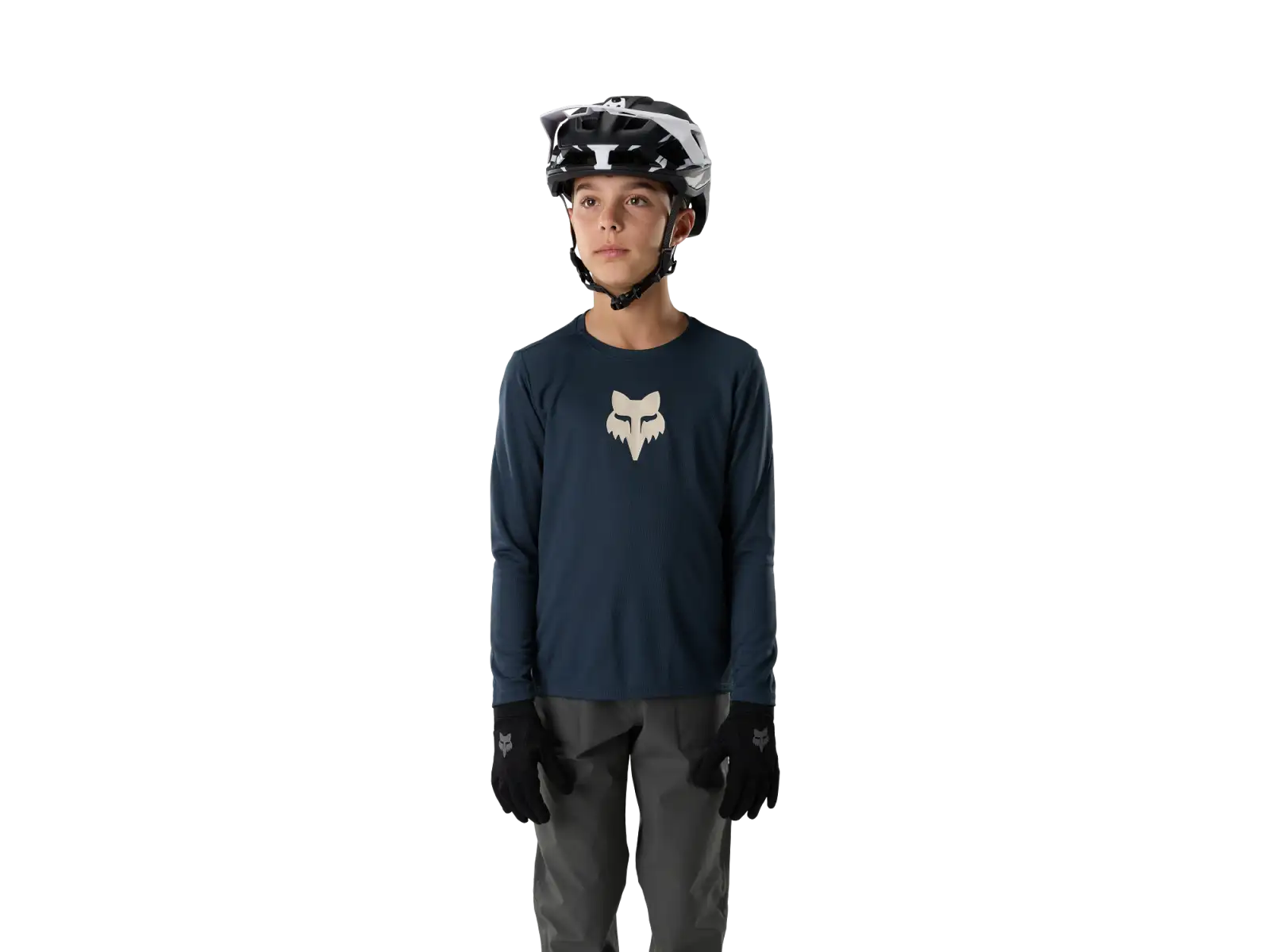 Fox Ranger Youth Head dziecięca koszulka rowerowa z długim rękawem Galaxy blue